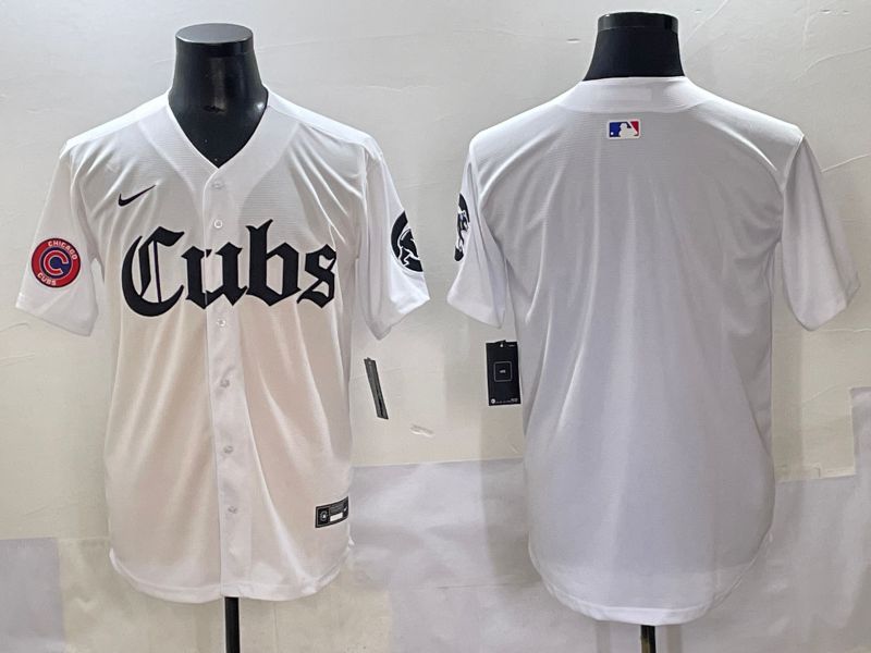 Men 2025 Chicago Cubs Blank White Five generations Joint Name Nike MLB Jersey style 4